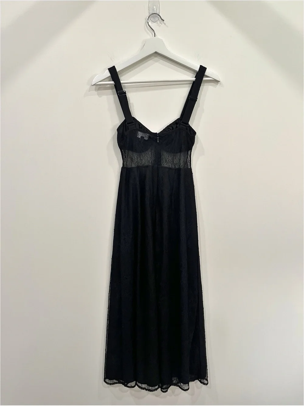 Danielle Bernstein WeWoreWhat Black Lace Sheer Corset Maxi Dress XS